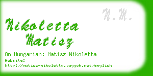 nikoletta matisz business card